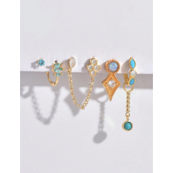 Forgyldt reringe st - 5 stk. - Bl