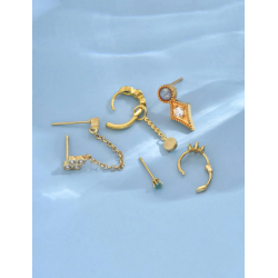 Forgyldt reringe st - 5 stk. - Bl