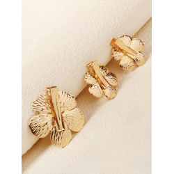 3 stk. Blomster hrspnder - Forgyldt