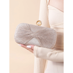 Champange Clutch taske dekoreret med smuk glimmer stof