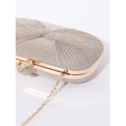 Champange Clutch taske dekoreret med smuk glimmer stof