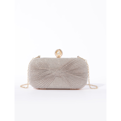 Champange Clutch taske dekoreret med smuk glimmer stof