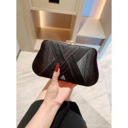 Sort Clutch taske med smuk stof detalje