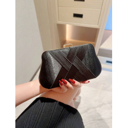 Sort Clutch taske med smuk stof detalje