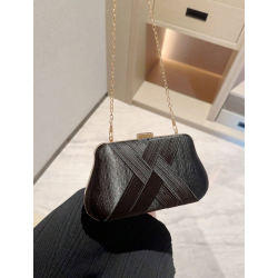 Sort Clutch taske med smuk stof detalje