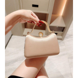 Champange farvet Clutch taske dekoreret med de smukkeste rhinesten