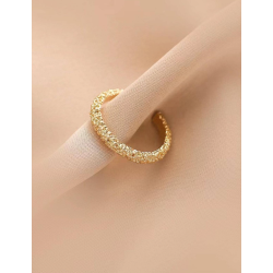 Justerbar ring i hamret mnster - Guld farvet