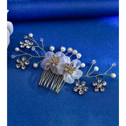 Forgyldt hrnl med de fineste blomster og perler 