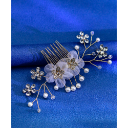 Forgyldt hrnl med de fineste blomster og perler 