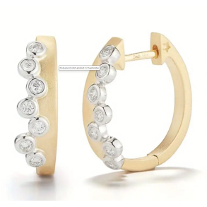 Hoops med de fineste zirkonia sten  - Forgyldt