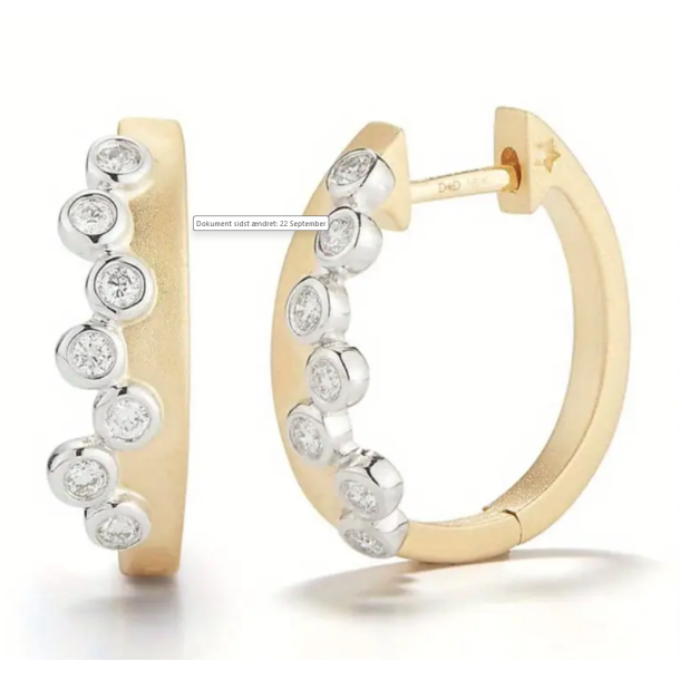 Hoops med de fineste zirkonia sten  - Forgyldt