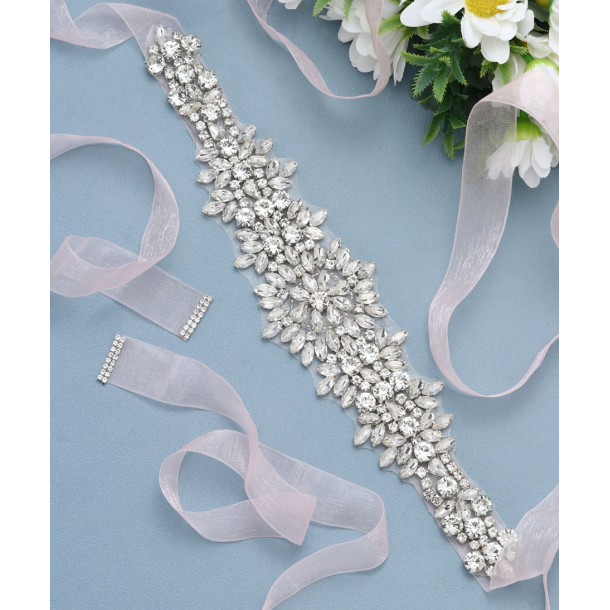 chiffonb�lte med de smukkeste rhinestone - s�lv