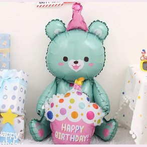 Stor glad fdselsdagsbjrn - Grn