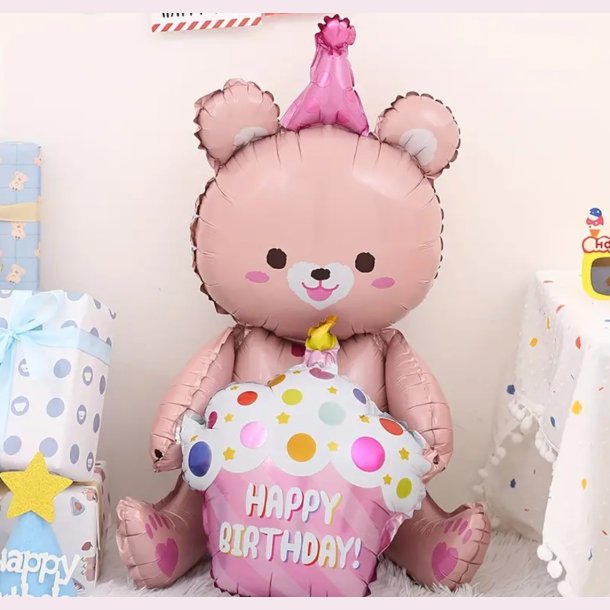 Stor glad fdselsdagsbjrn - Lyserd