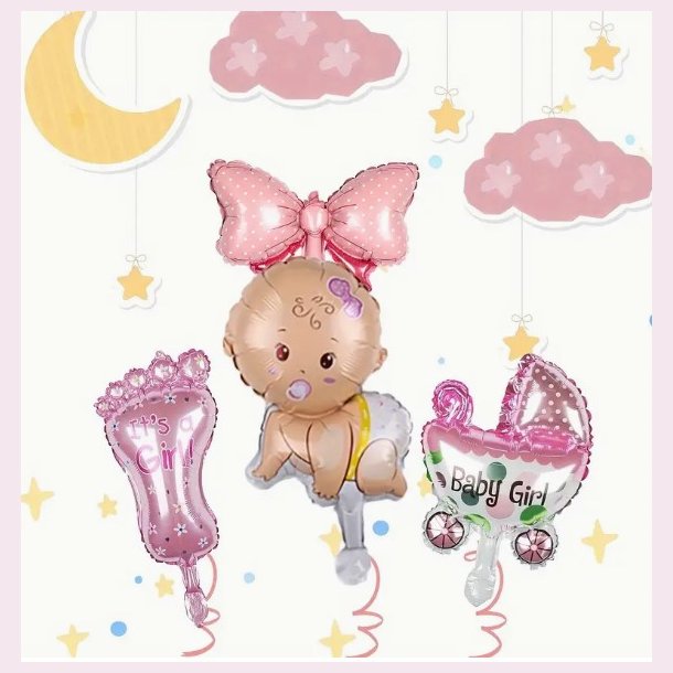 Lyserd folieballon St 4 stk