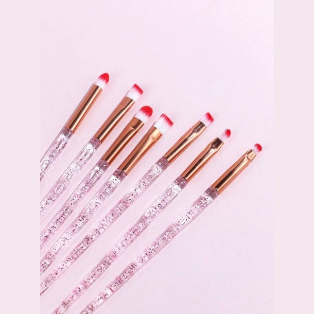 7 stk. Makeup brster - Lyserd / Rd Glimmer