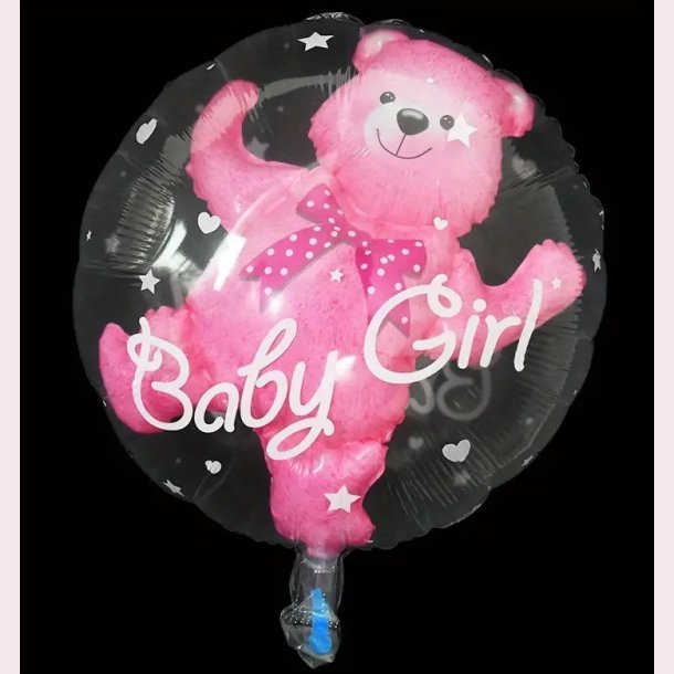 Lyserd bjrn folieballon St - Perfekt til 1. Fdselsdag