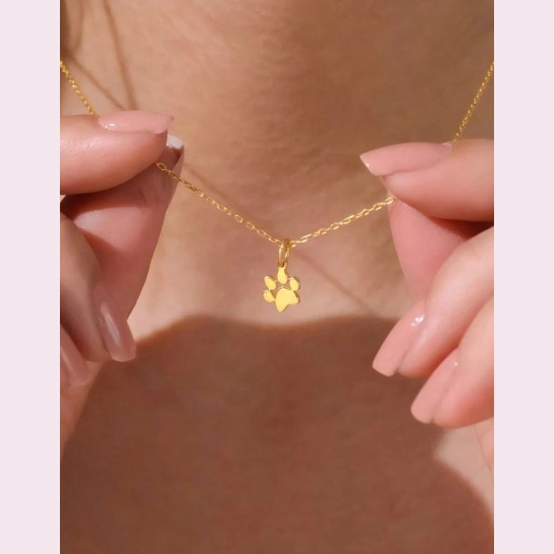 Halskde med pote - Forgyldt