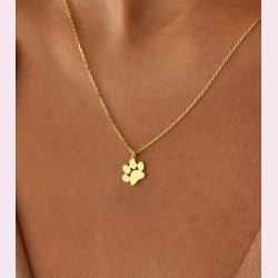 Halskde med pote - Forgyldt