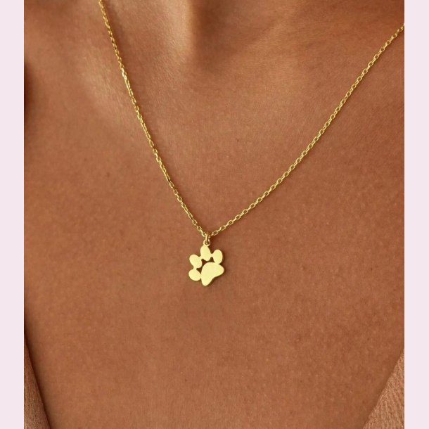 Halskde med pote - Forgyldt