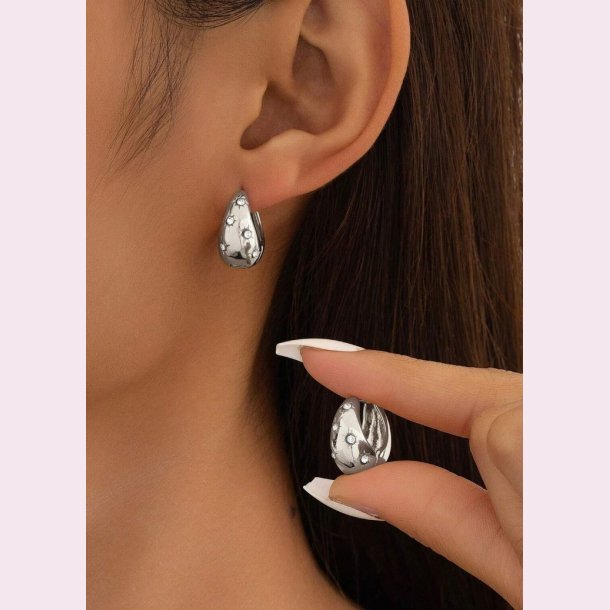 Hoops med zirkonia sten - Slv