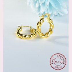 Snoede hoops - forgyldt