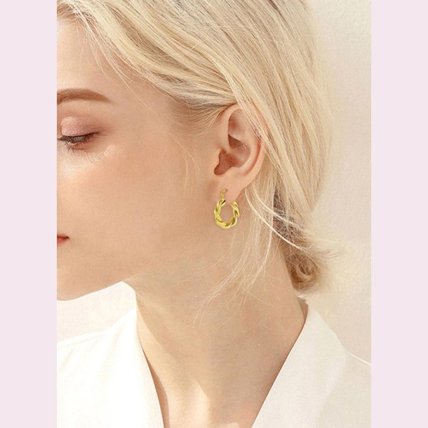 Snoede hoops - forgyldt