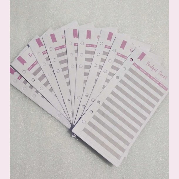 12 stk. A6 Farverige Budgetplanlgningskort med 6-Rings Ringbind