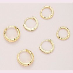 Hoops reringe med zirkonia sten, st med 6 stk - Gylden