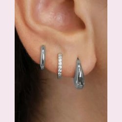 Hoops reringe med zirkonia sten, st med 6 stk - Slv