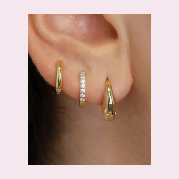 Hoops reringe med zirkonia sten, st med 6 stk - Gylden