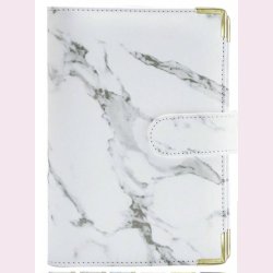 A6 Cash stuffing binder - Hvid med marmor effekt