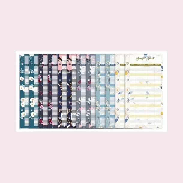 A6 Cash stuffing binder - Hvid med marmor effekt