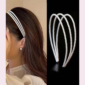 Hrbje med 3 rkker - flotte hvide perler 