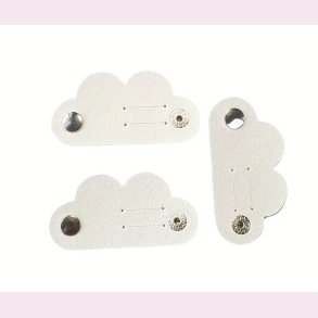 3 stk. PU-Lder Hjerteformet kabel holder - Hvid