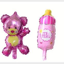 Lyserd folieballon St 5 stk