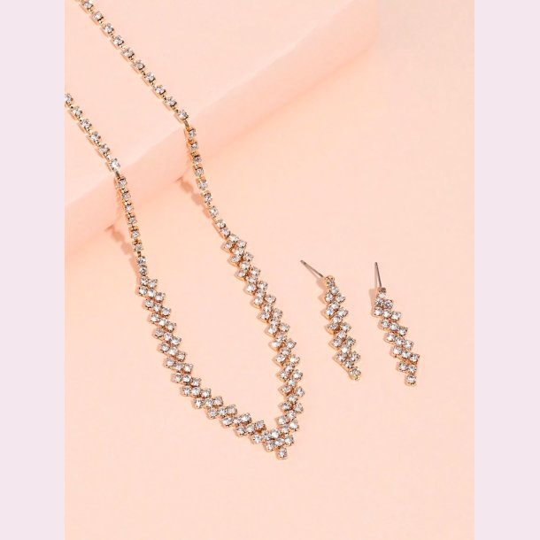 Smykkest med halskde og reringe - Forgyldt