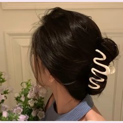 Stor blget hrklemme - Mat duset lilla