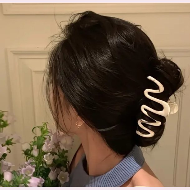 Stor blget hrklemme - Mat duset lilla