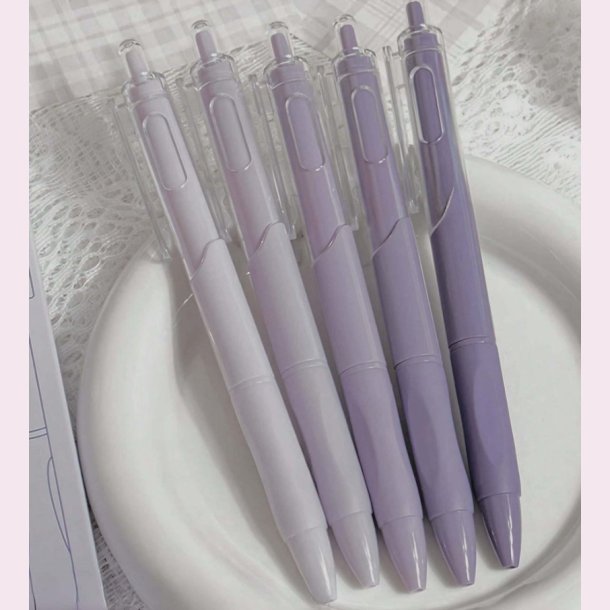 5 stk. Kuglepenne - Lilla nuancer