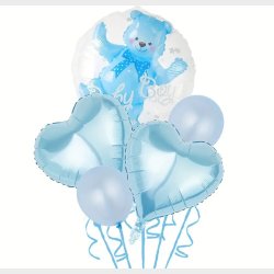 Bl bjrn folieballon St - Perfekt til 1. Fdselsdag